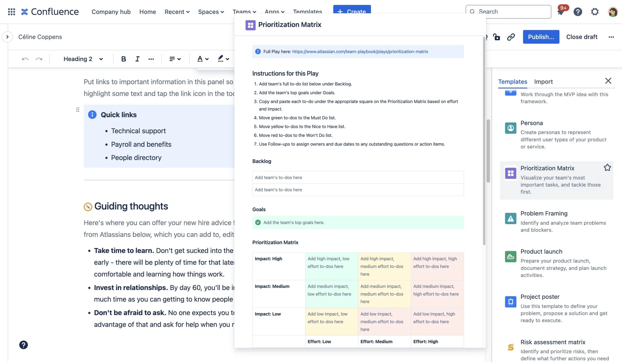 Confluence Interface