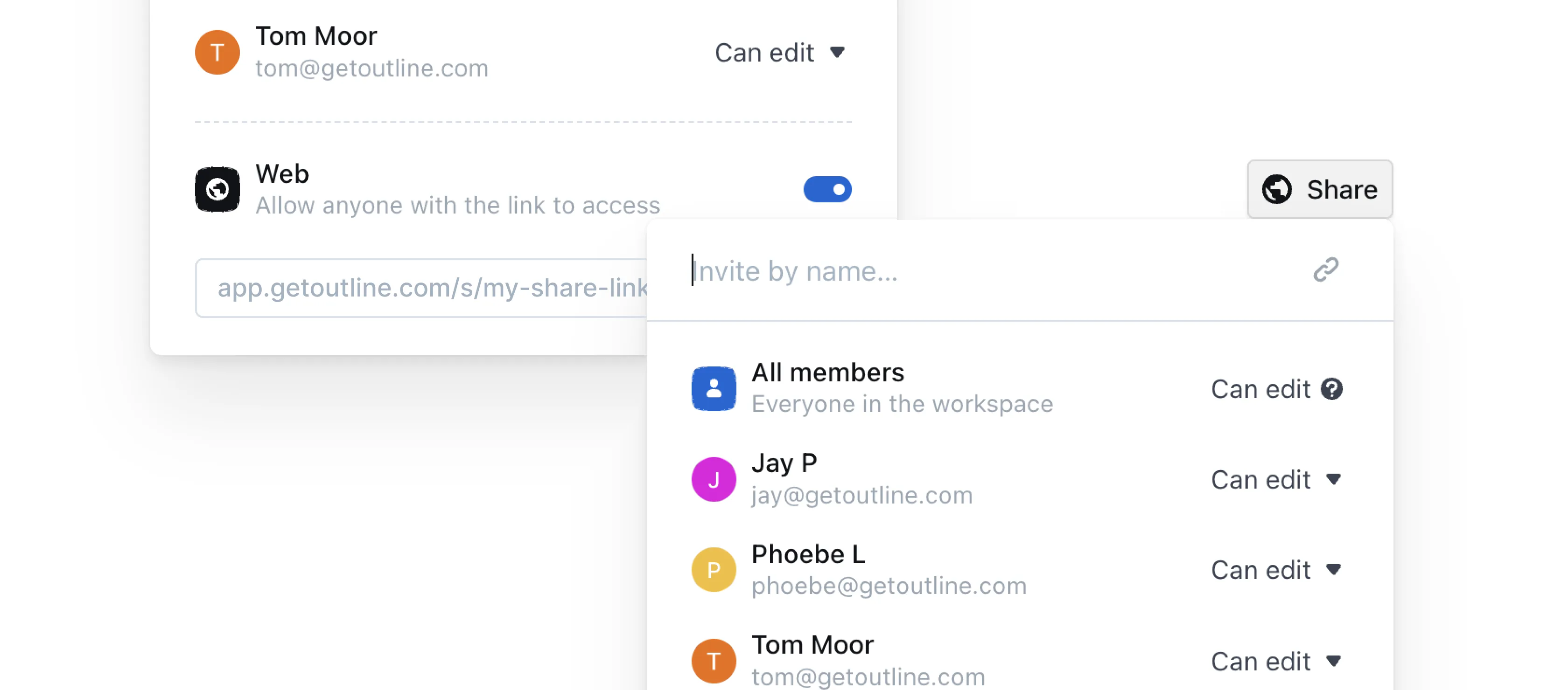 Outline - Document Sharing & Permissions